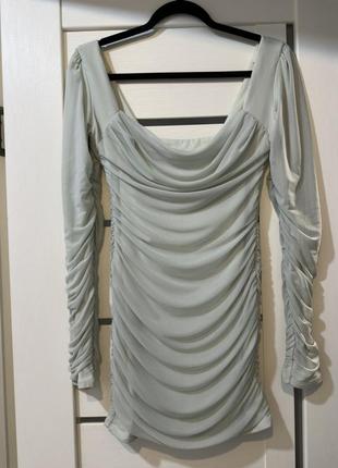 Платье с драпировкой в сеточку oh polly