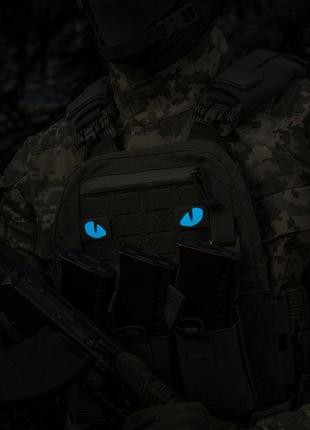 M-tac нашивка tiger eyes laser cut (пара) ranger green/blue/gid5 фото