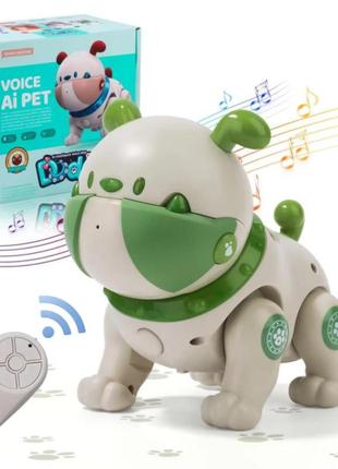 Інтерактивний пес спайк wtoys озвучено українською, ходить, танцює, сенсорний, мелодії, запис голосу, пульт green