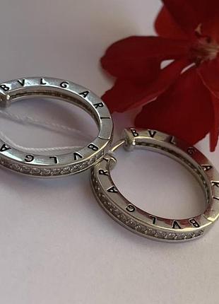 Серебряные серьги булгари, кольца