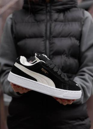 Кеды puma suede xl black white в наличии мужская и женская модель