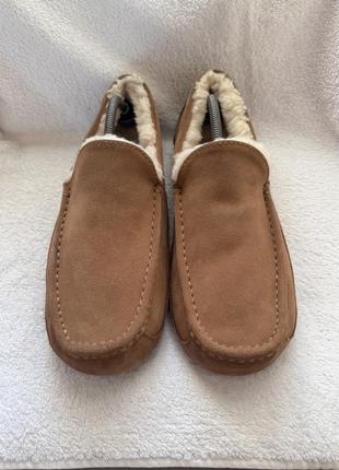 Мокасины тапки ugg 45p коричневые кожа оригинал