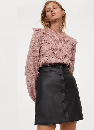 Кожаная юбка h&m xs-s