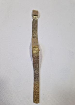Винтажные механические наручные часы montine 17 jewels incabloc с золотым тоном