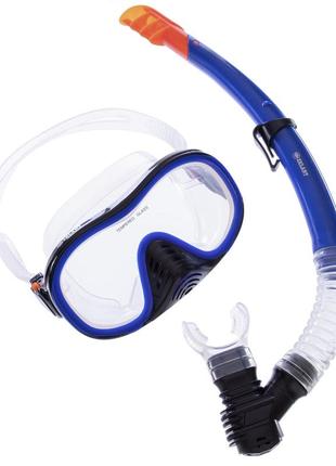Набір для плавання маска з трубкою zelart m171-sn132-1-sil кольору в асортименті