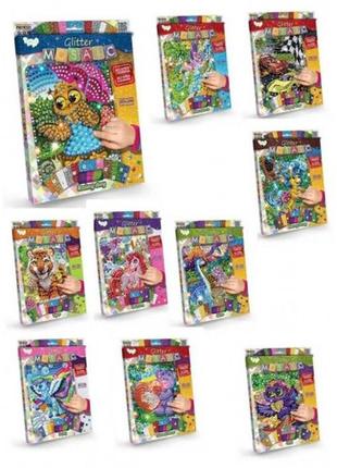 Креативное творчество "блестящая мозаика "glitter mosaic" с.3 / 20 / danko toys