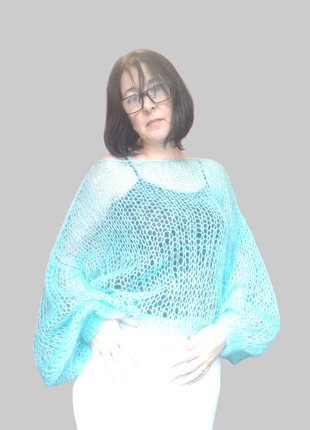 Светр оверсайз, светр павутинка, handmade, свитер паутинка, светр із мохера