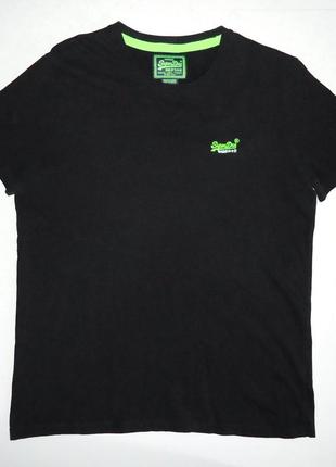 Футболка  superdry vintage orange cotton черная (xl)