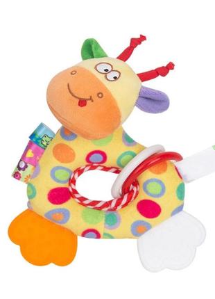 Погремушка h168251-3abc животные мягкая с прорезываетелем 18*5*15 жираф