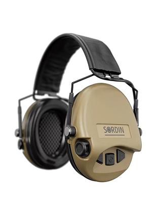 Тактичні активні навушники sordin supreme slim neckband sand