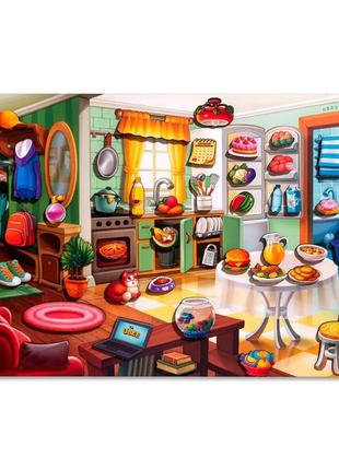 Деревянный пазл-вкладыш "наведи порядок в комнате и накорми ваню" (псд271) psd271