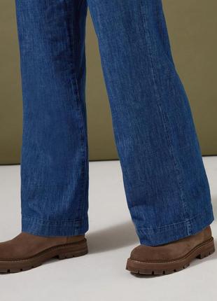 Роскошные широкие джинсовые брюки с поясом р.205 фото