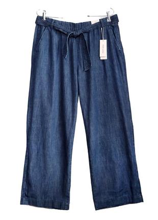 Роскошные широкие джинсовые брюки с поясом р.206 фото