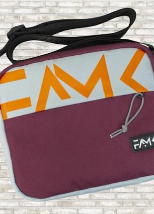 Сумка месенджер через плече famk бордова з сірим (290022718)