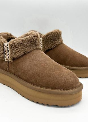Уггі restime 36(р) темно-коричневий замшa 0-1-1-ywz-24450