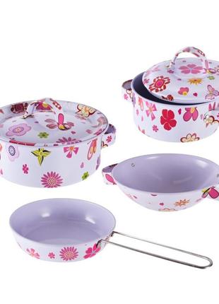 Детский набор посуды «kitchenware» 620-b5(white) кастрюля, сковородка
