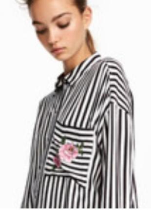 Нова сорочка віскозна h&m 65-а-b сорочка оверсайз смужка віскоза3 фото