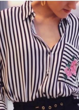 Нова сорочка віскозна h&m 65-а-b сорочка оверсайз смужка віскоза5 фото