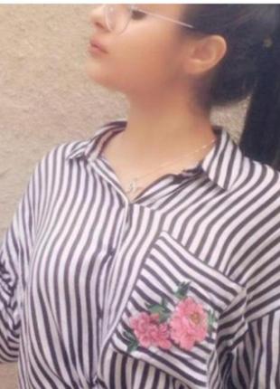 Нова сорочка віскозна h&m 65-а-b сорочка оверсайз смужка віскоза6 фото