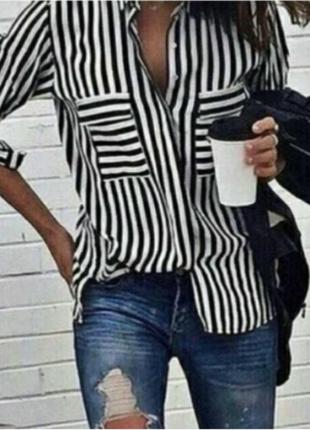 Нова сорочка віскозна h&m 65-а-b сорочка оверсайз смужка віскоза8 фото