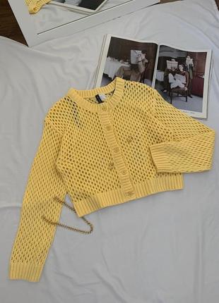Лимонный кардиган h&m