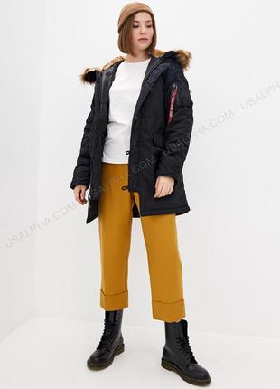 Жіноча куртка "аляска" alpha industries altitude women чорна, черный, xs