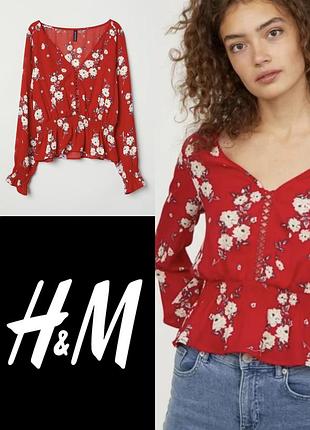 Гарна блуза топ у квітковий принт divided by h&amp;m етикетка