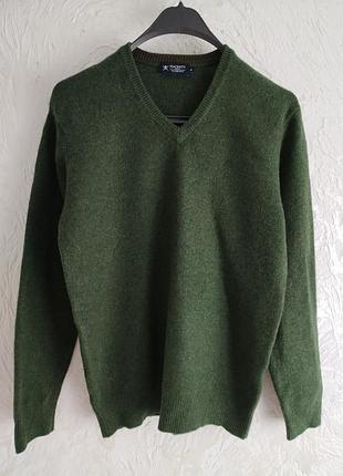 Трендовий зелений светр пуловер від дорогого бренду hackett