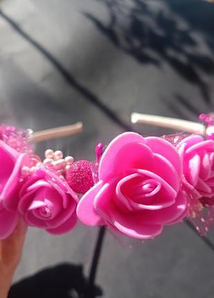 Обруч венчик с цветами