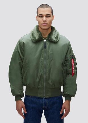 Куртка alpha industries b-15 зелена, зелёный, m