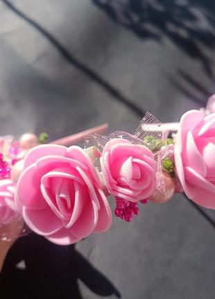 Обруч венчик с цветами