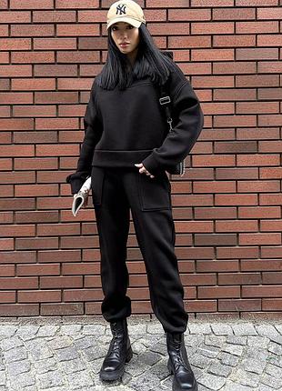 Теплий костюм флісовий jadone fashion далас m чорний