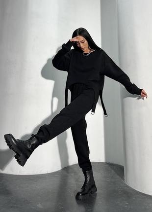 Теплі штани на флісі jadone fashion гербі s чорний