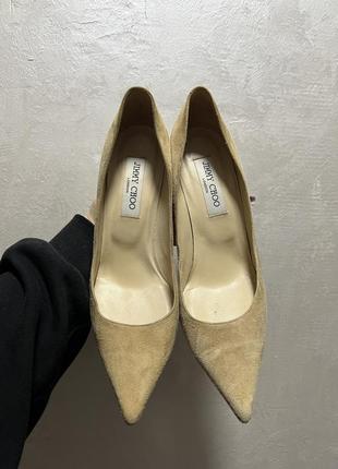 Туфли jimmy choo лодочки на шпильке  замшевые