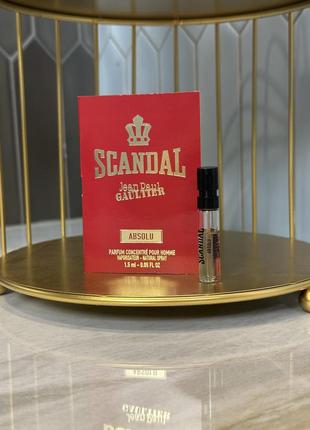Оригинальный пробник jean paul gaultier scandal pour homme absolu парфюм для мужчин мужской аромат