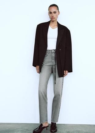 Серые джинсы мом zara, джинсы mom zara