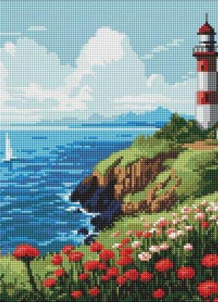 Алмазна мозаїка "маяк на горизонті" 40х40 см