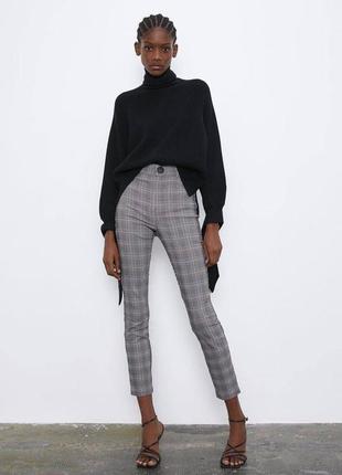 Брюки леггинсы в клеточку zara
