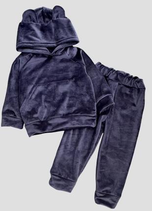 Костюм 2в1: худі, штани "оксамит", велюр на плюші тм "ua" (реглан або світшот і штани)