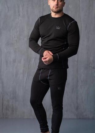 Чоловіча термобілизна чорна military,термобілизна форма натільна білизна зимова тепла,підштаники та кофта під одяг мілітарі