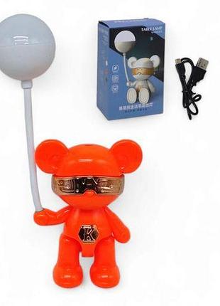 Настільна лампа "ведмедик з кулькою", помаранчева