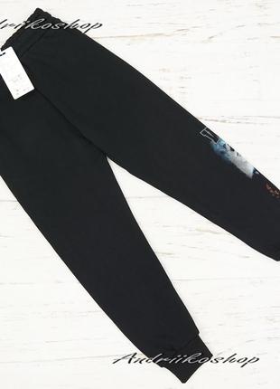 Дитячі теплі спортивні штани на флісі 134см вовк, wolf