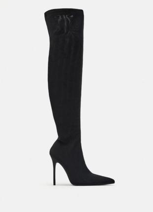 Сапоги чулки ботфорты zara