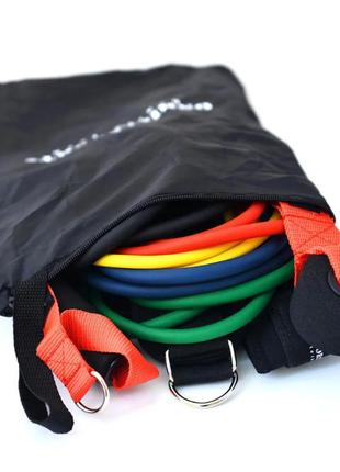 Набор трубчатых эспандеров для фитнеса 5 штук / многофункциональный комплект + чехол