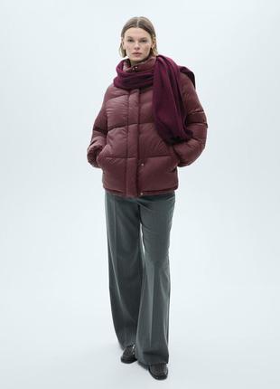 Удлиненная куртка женская бордовая mango new