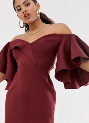 Розпродаж cукня asos міді з  рукавами-обрками