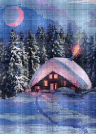 Алмазна мозаїка "засніжена хатинка"