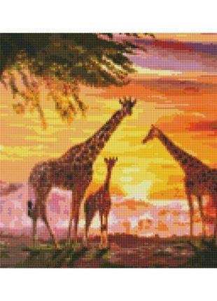 Алмазна мозаїка "сім'я жирафів" ★★★★★