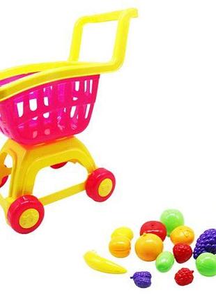 Ігровий набір "візок з фруктами", малиновий
