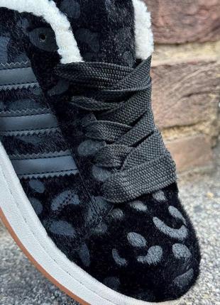 Кеди чорні з хутром прошиті